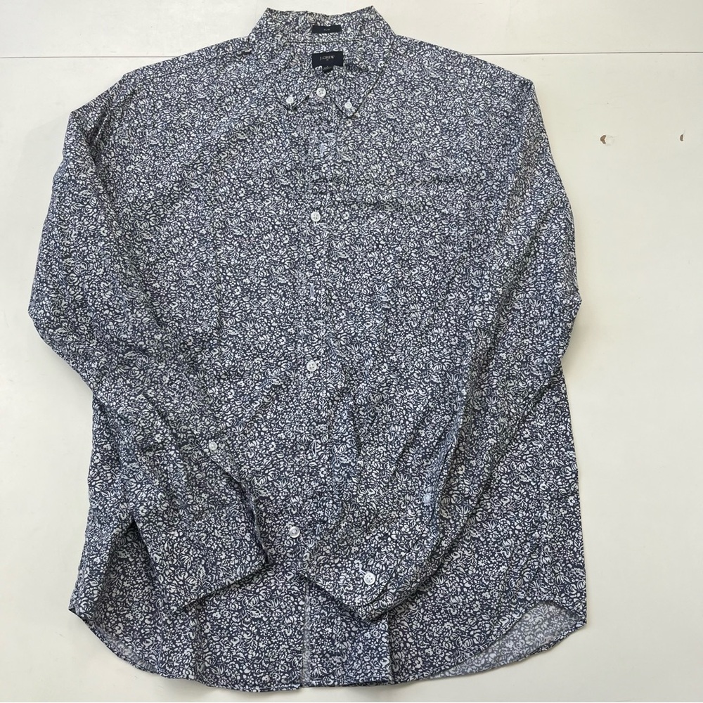 J. Crew blue/white paisley button down, men’s large